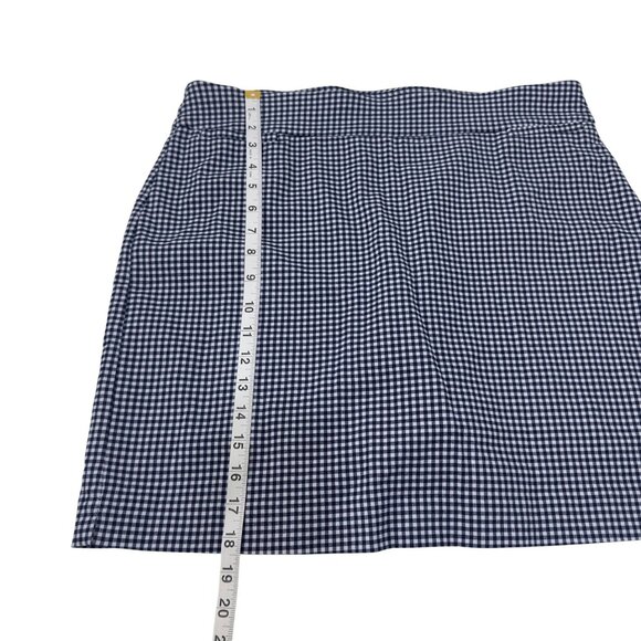 Kim Rogers Petite Women Pull On Navy Gingham Short Skort Size 14P Comfy Stretch - Picture 4 of 10